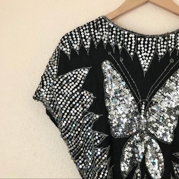 Vintage Sequin Butterfly Top - Picture 4 of 7